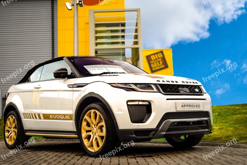 Range Rover Evoque Convertible Convertible Suv Showroom Yellow Building