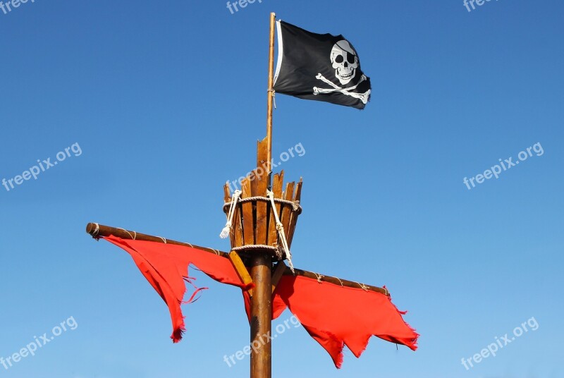 Pirate Flag Crows Nest Symbol Boat