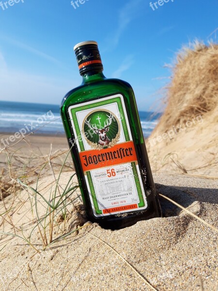 Alcohol Sea Beach Blue Sky Free Photos