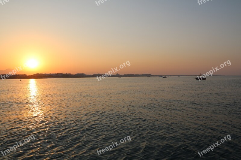 Sunrise Sea Sky Water Beach