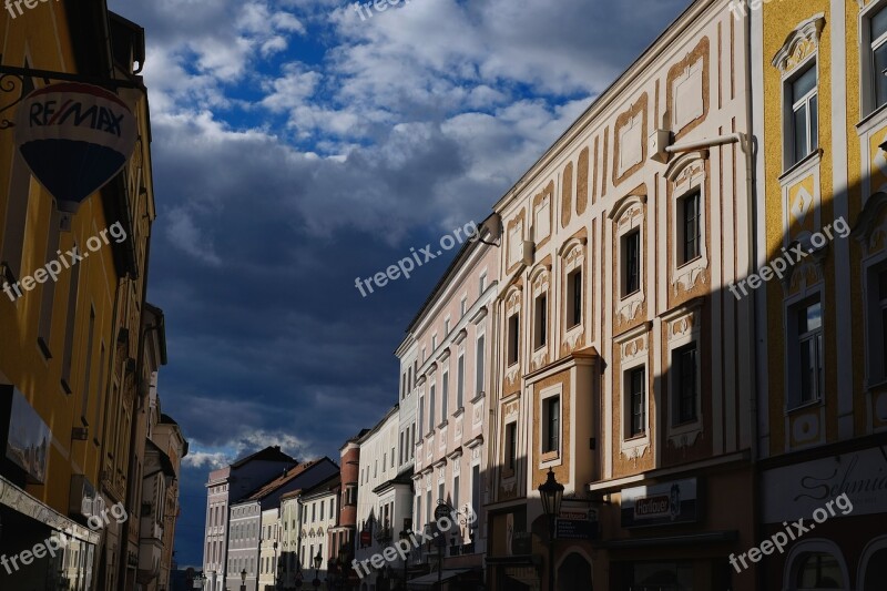 Landscape City Houses Row Old Houses