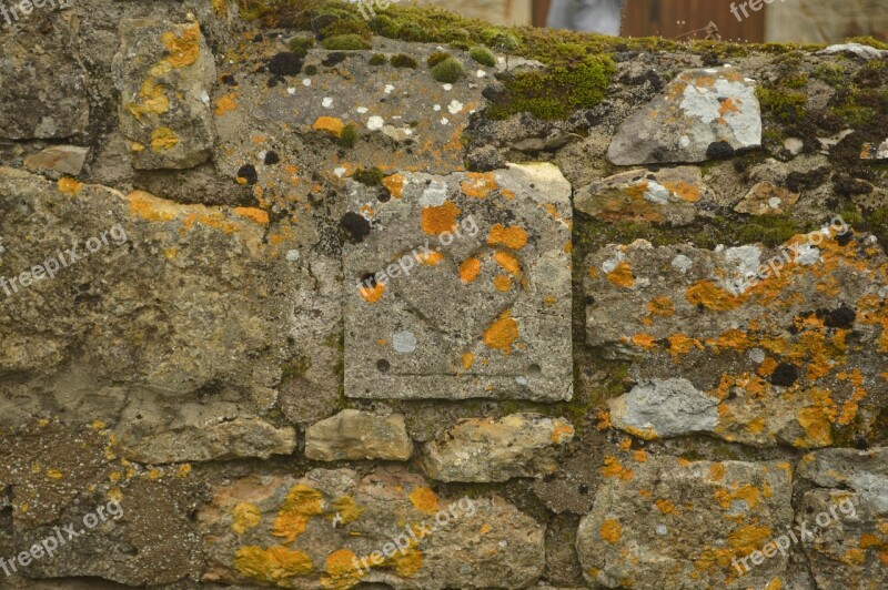 Stone Wall Engraved Heart Heart Ancient Old