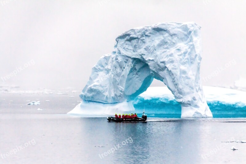 Antarctica Continent Ice Archway Tourism