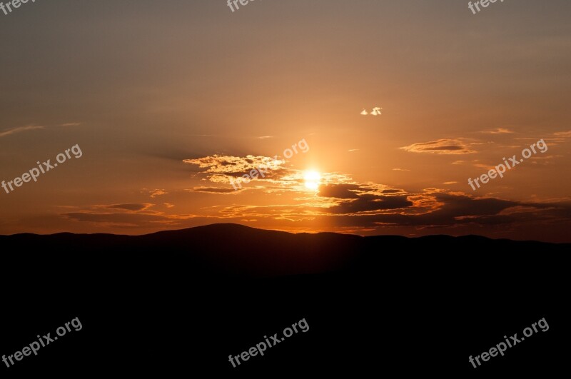 Sunset Twilight Evening Lights Nature