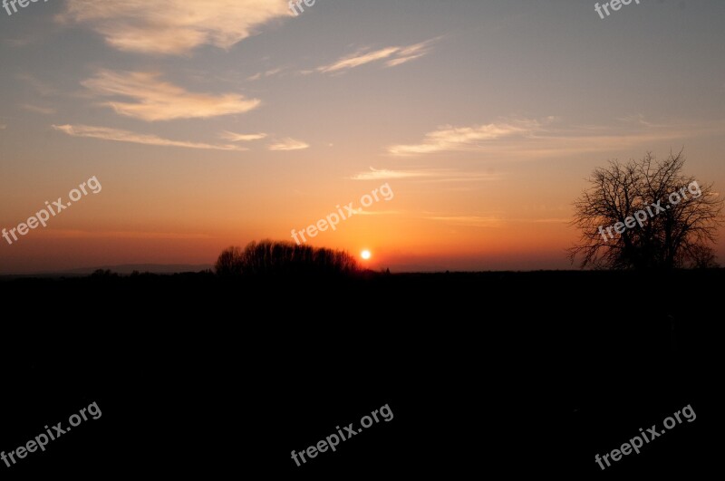 Sunset Twilight Evening Lights Nature