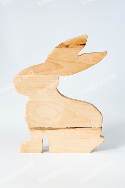 Hare Wood Wood Rabbit Carved Deco