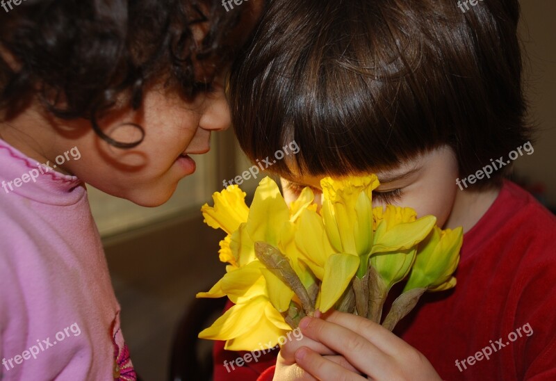 Flowers Fragrance Smell Children Free Photos