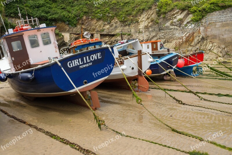 Boat Sea Ebb Murings Chains