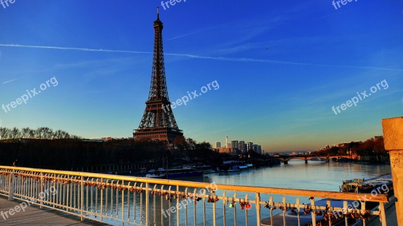 Tower Eiffel Seine Paris Bridge