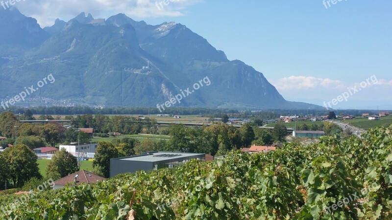 Switzerland Valais Rock Mountains Alpine