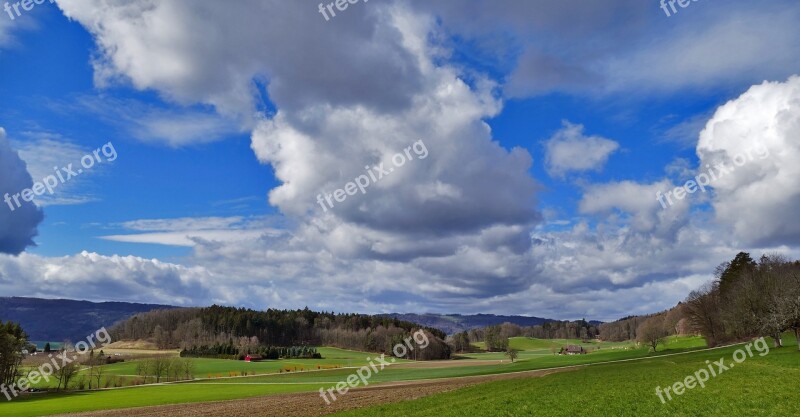 Switzerland Nature Landscape Valley Farm