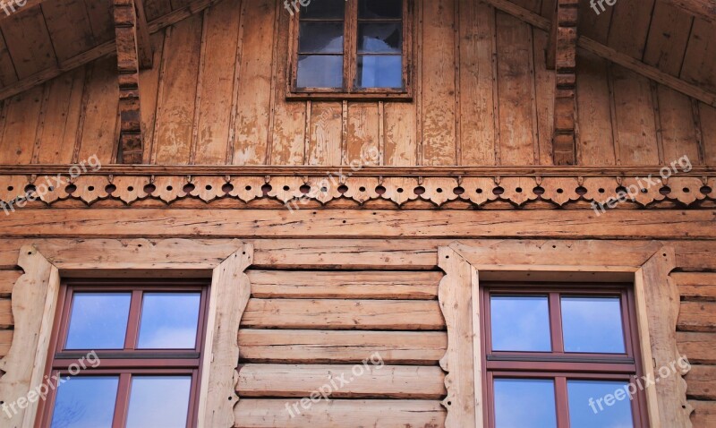 Wooden Cottage Boards Old Facade Window Sill