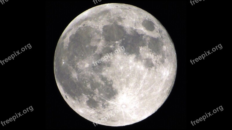 Moon Full Moon Moonlight Lunar Astronomy