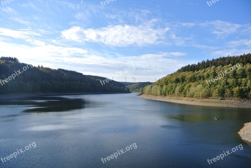 Dam Water Landscape Germany North Rhine-westphalia