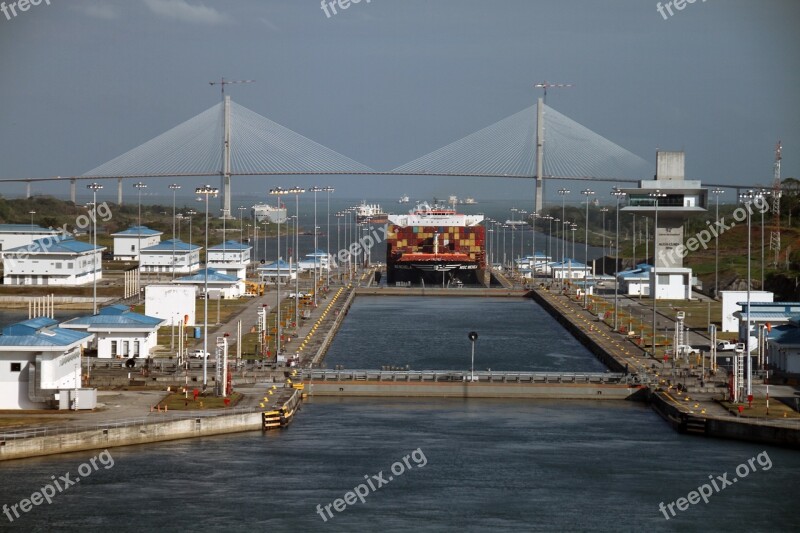 Panama Canal Crossing Artificial Conduit Maritime