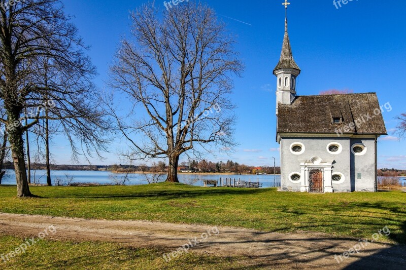 Chiemsee Lake Church Landscape Bavaria