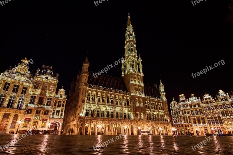 Belgium Brussels Grand Place Town Hall Architecture