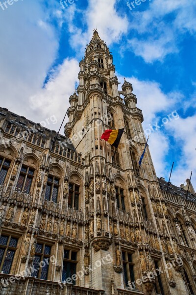 Belgium Brussels Grand Place Town Hall Architecture