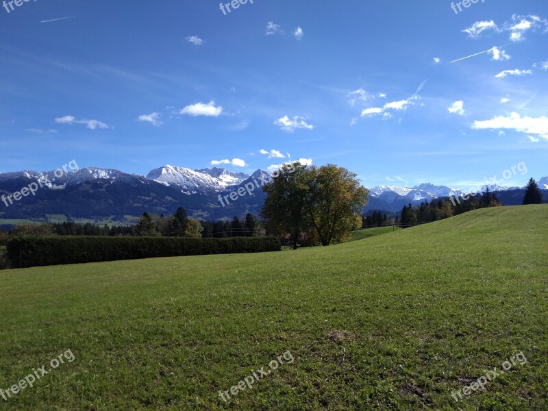 Allgäu Landscape Sky Mountains Bavaria