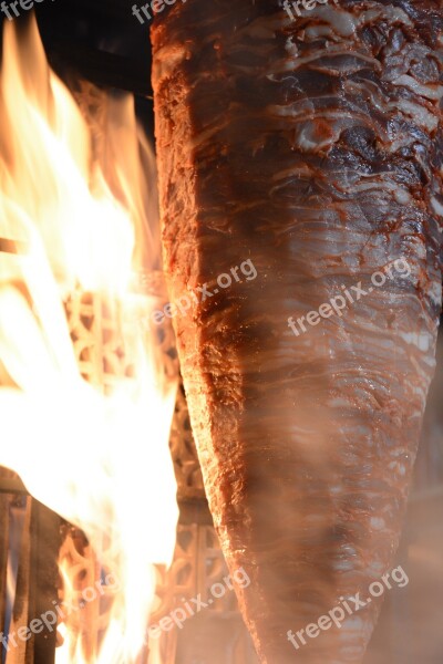 Trompo Meat Flame Fire Free Photos