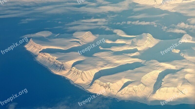 Iceland Aerial View Mountains Ice Snow