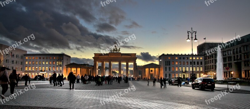 Brandenburg Gate Berlin Landmark Quadriga Historically