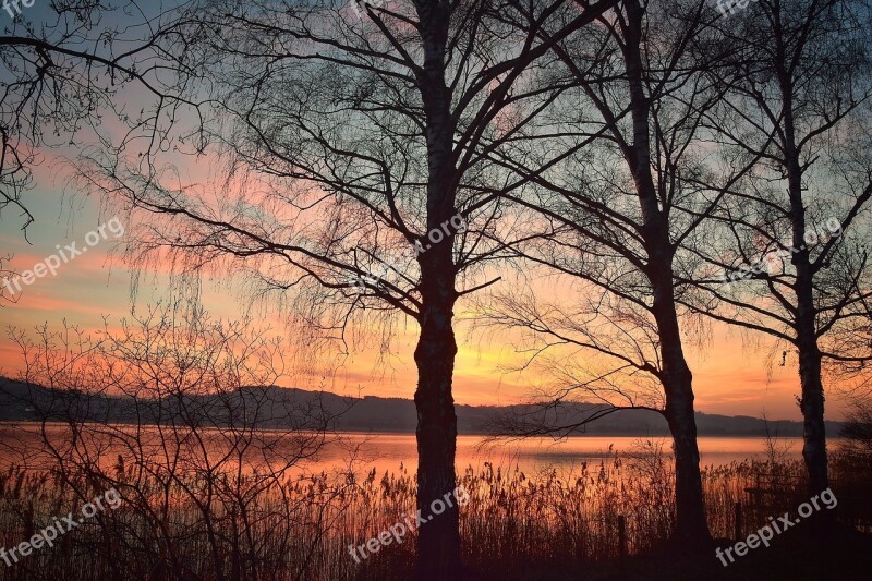 Sunset Mood Landscape Sun Clouds