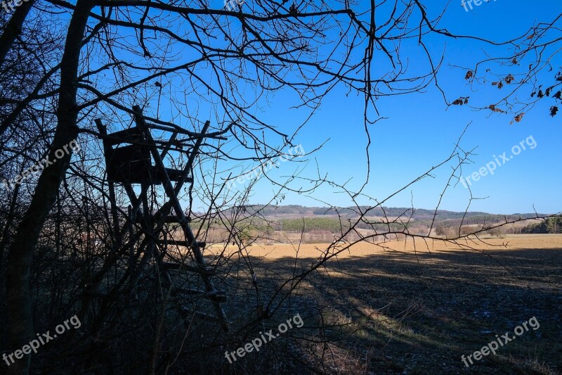 Perch Outlook Hunting Seat Hunter Was Fields