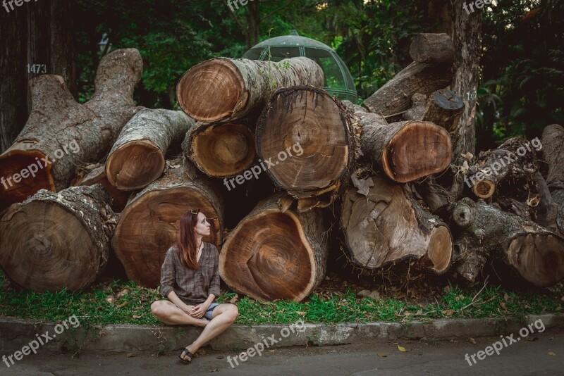 Vietnam Tree Log Girl Olga