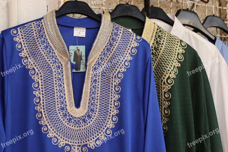 Fashion Dresses Arab Traditional Dress Blue Female