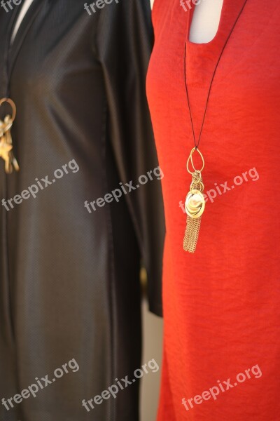 Fashion Dress Red Female Pendant