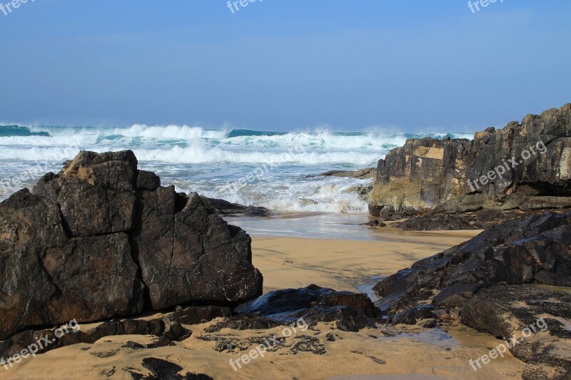 Beach Rocks Sea Water Ocean