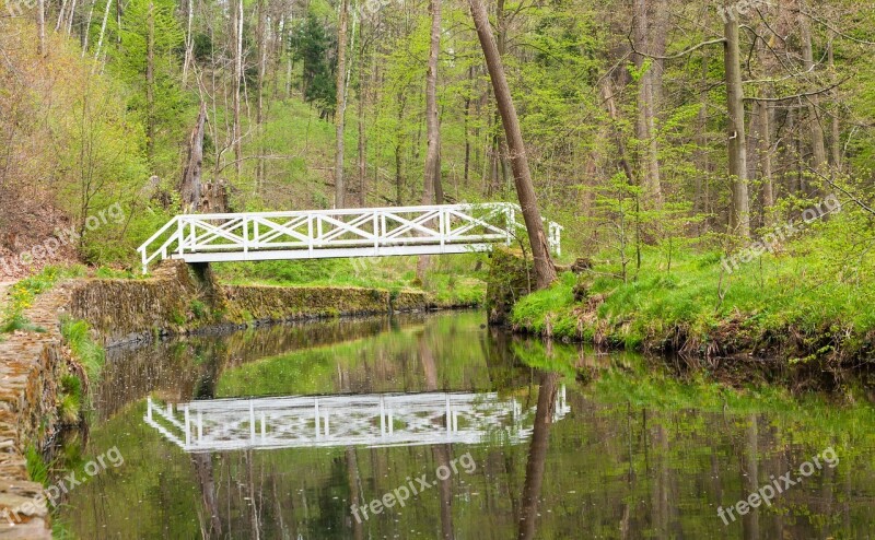 River Bach Bridge Reflection Water