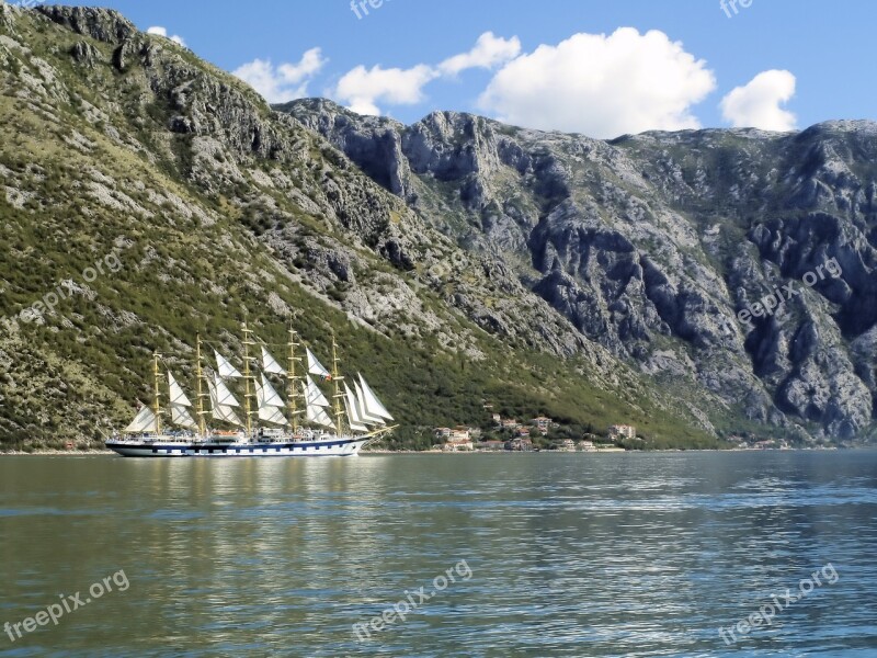 Ship Schooner Sails Maritime Cliffs