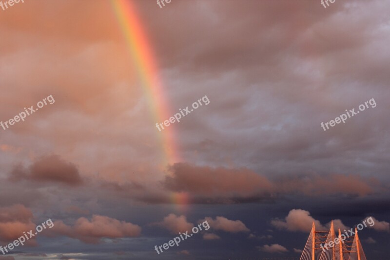 Rainbow Sky Landscape The Picturesque Clouds