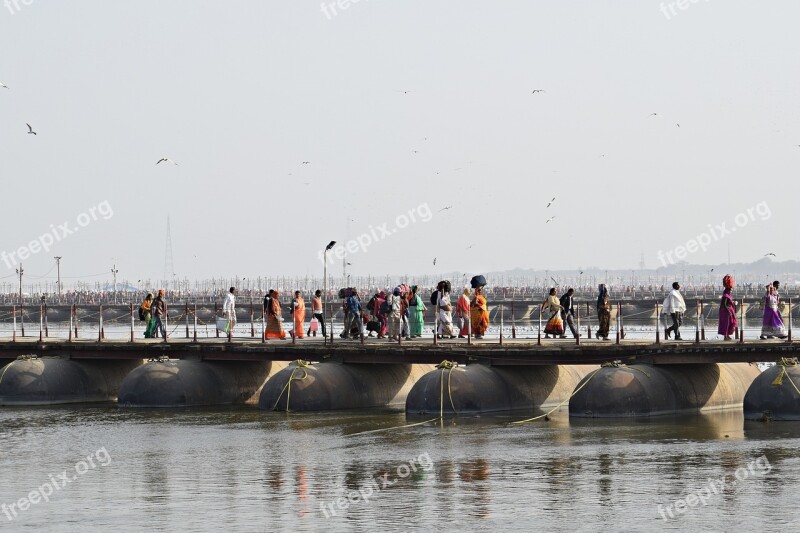 Kumbh Pragraj Crowd People India