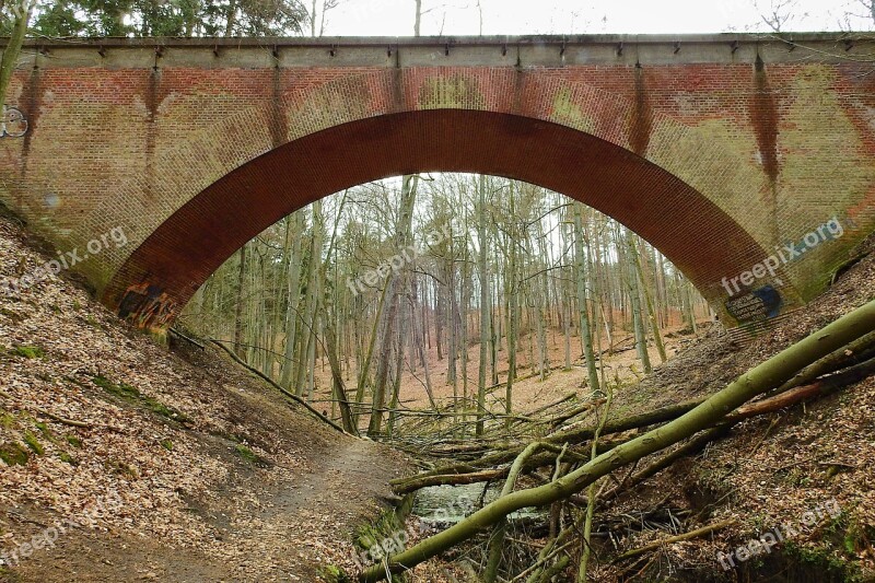 Railway Bridge Forest Torrent Landscape Free Photos