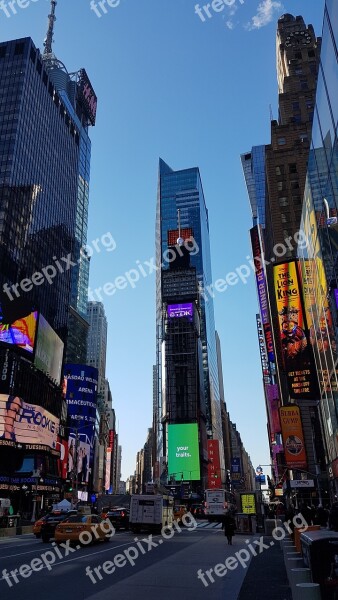 Nyc Manhattan Skyscrapers Midtown Times Square