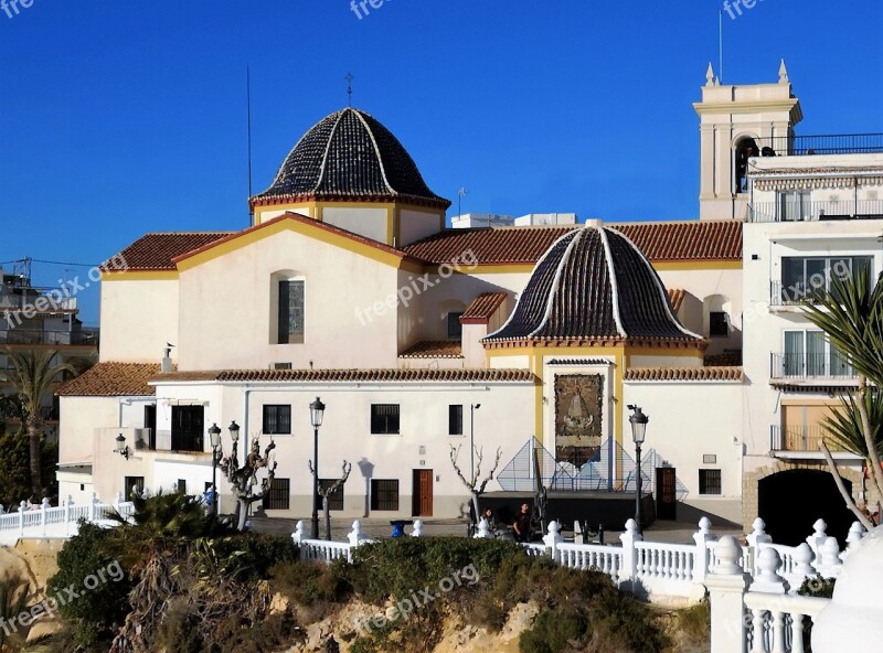 Benidorm Spain Church Roofs Blue Ceramics