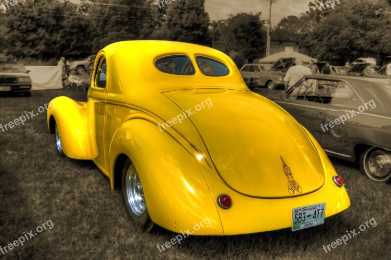 Car Antique Collectible Vintage Yellow