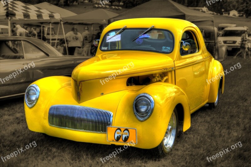 Car Antique Collectible Vintage Yellow