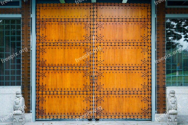 Gate Chinese Gate Cross Orange Rivet