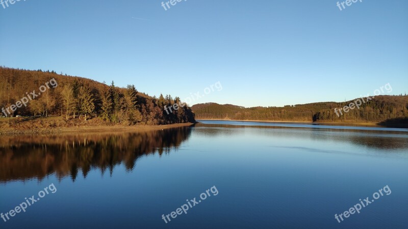 Versetalsperre Lake Water Reflection Lüdenscheid Germany