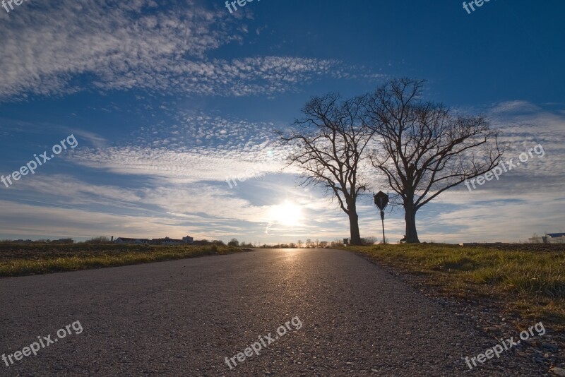 Nature Sun Clouds Blue Landscape