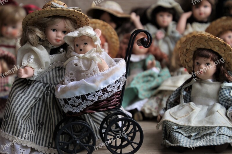 Retro Porcelain Dolls Doll Stroller Child Care