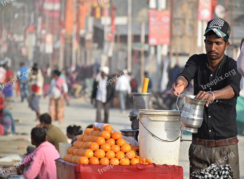 Fruit Juice Vendor Ripe Sweet Juicy