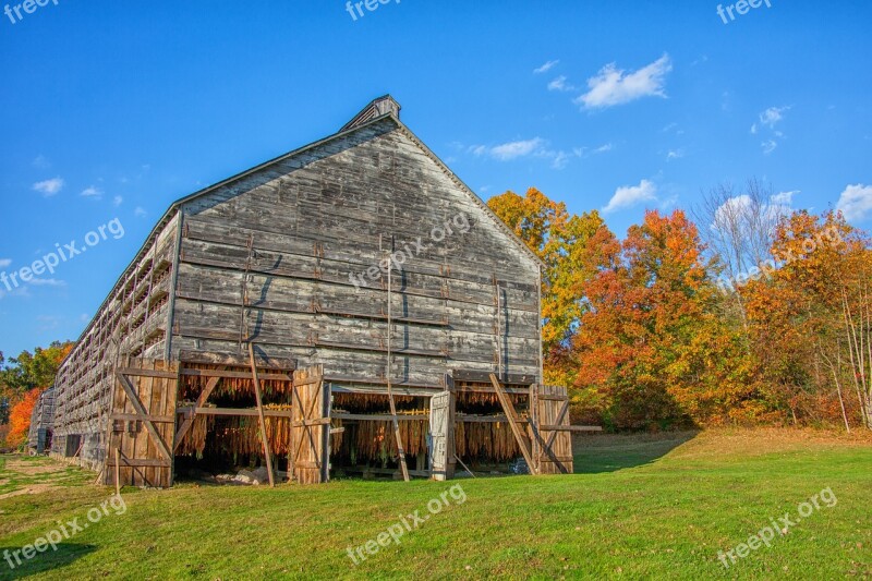 Barn Tobacco Farm Rural Landscape