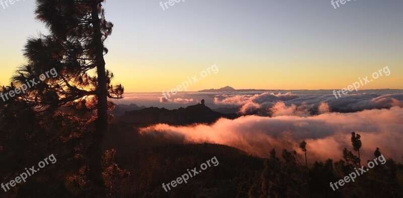 Sunset Canary Islands Tenerife Sky Vacations