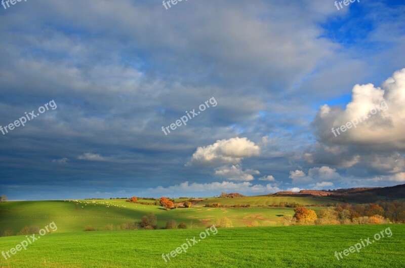 Landscape Field Vosges Nature Rural