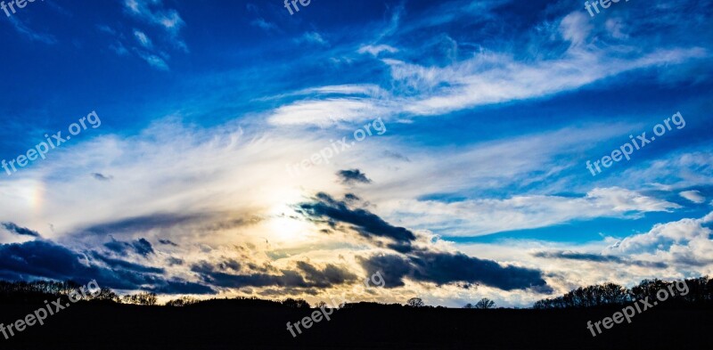 Sky Sun Clouds Landscape Mood